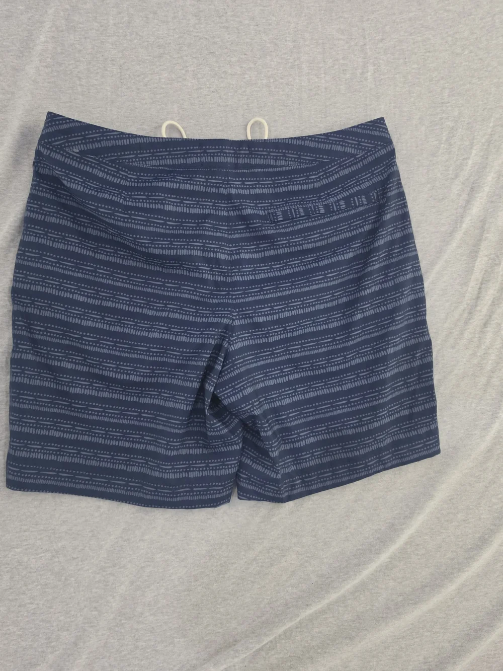 Abercrombie & Fitch Men's Navy Striped Pattern Swim Trunks